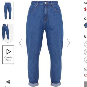 PrettyLittleThing Mid Wash Basic Dad Jeans, Size 8